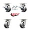 Service Caster 4 Inch Kingpinless V Groove Semi Steel Wheel Caster Swivel Locks 2 Brakes, 4PK SCC-KP30S420-VGR-SLB-BSL-2-BSL-2 - alternate 6